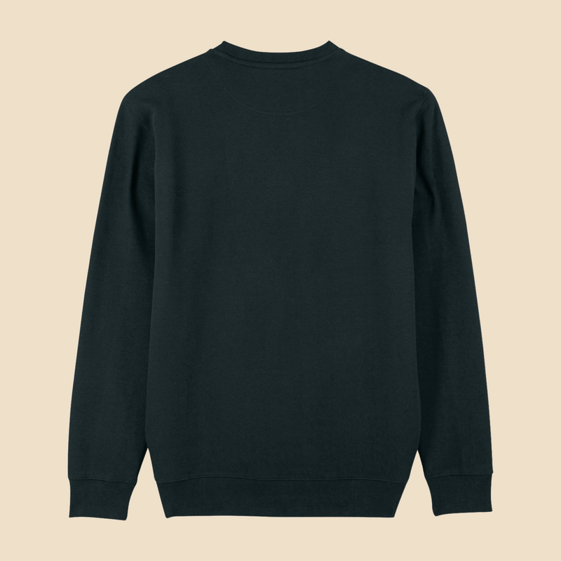 Organic cotton and recycled polyester sweater, designed in Paris, black