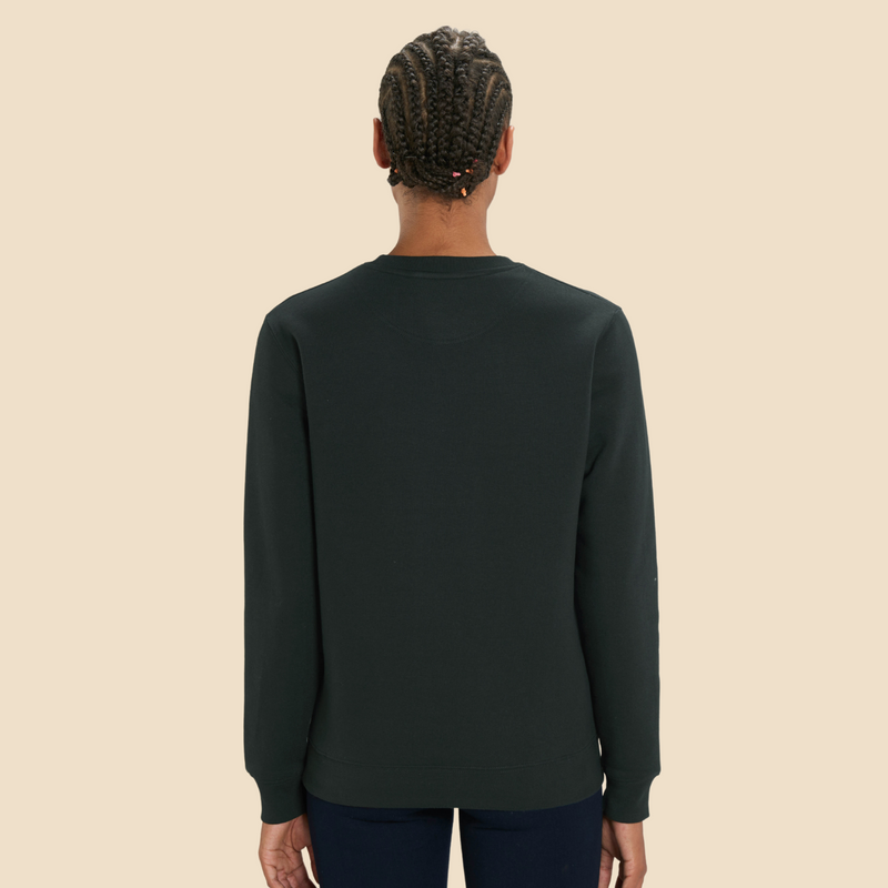Organic cotton and recycled polyester sweater, designed in Paris, black
